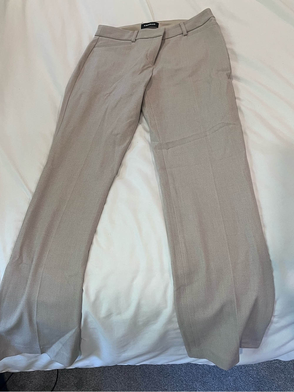 Express Womens Textured Dress Pants in Light Taupe
